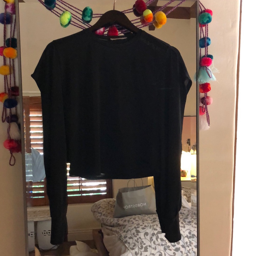 Black sheer Zara long sleeve top